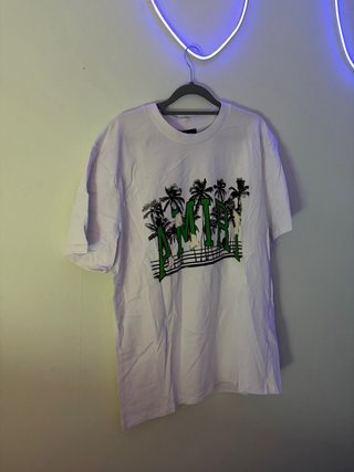 Camiseta Amiri Blanca Estampada Palmeras