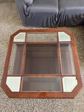 Mesita de salón madera y cristal