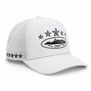 Gorra Trucker Premium Blanca Bordada – Rejilla