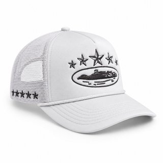 Gorra Trucker Premium Blanca Bordada – Rejilla