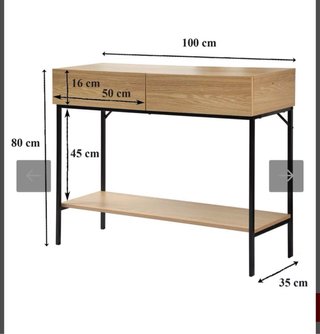 Consola recibidor madera y metal