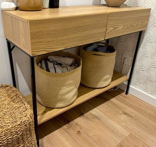 Consola recibidor madera y metal