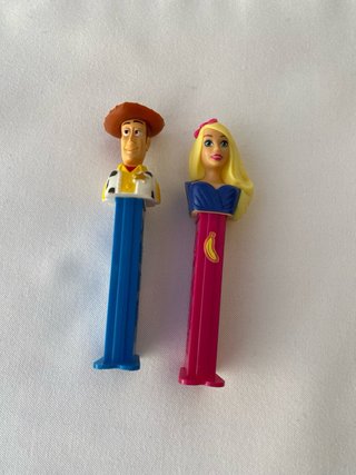 4 Pez Disney Woody Mickey Barbie Cinderela