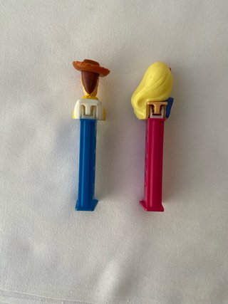 4 Pez Disney Woody Mickey Barbie Cinderela
