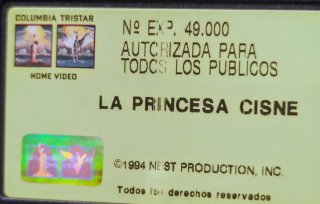 Película VHS La Princesa Cisne Disney con sello