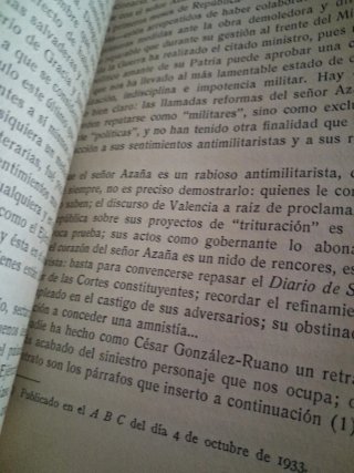 Libro antiguo. El Pasado, Azaña y el Porvenir