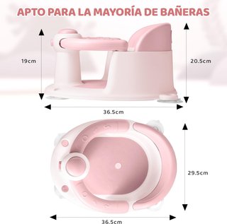 Asiento de baño para bebé con respaldo