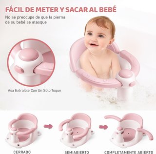 Asiento de baño para bebé con respaldo