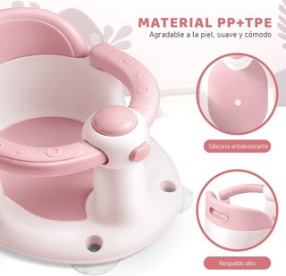 Asiento de baño para bebé con respaldo