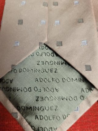 Corbata Adolfo Dominguez 100% Seda rosa y gris