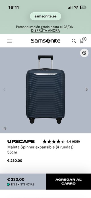Maleta Samsonite Upscape Azul