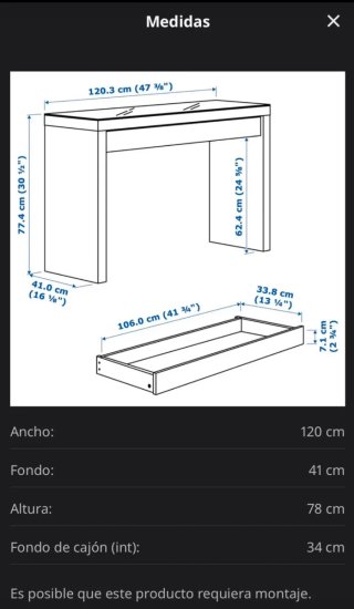 Escritorio Tocador Blanco Malm Ikea