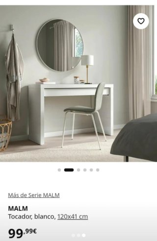 Escritorio Tocador Blanco Malm Ikea