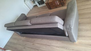 Sofá Cama Beige Tela