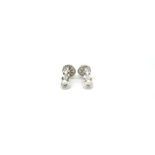 Pendientes clip perla natural base tranzada - 1914
