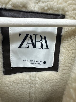 Chaleco Zara Mujer Marrón Borrego