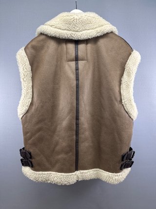 Chaleco Zara Mujer Marrón Borrego