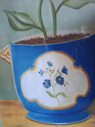Cuadro Flores Naranja y Azul