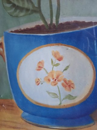 Cuadro Flores Naranja y Azul