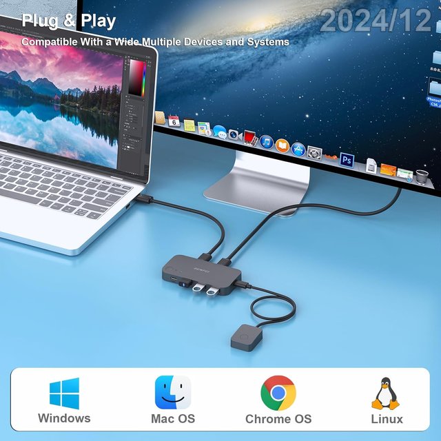 BENFEI Conmutador KVM Switch 3xUSB 3.0 +1 USB-C