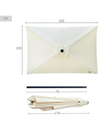 Sombrilla Rectangular Exterior Beige 3x2m