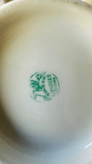 Juego de té Limoges porcelana oro 6 servicios