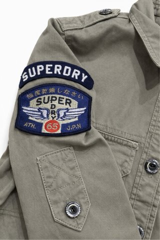 Superdry Sobrecamisa Militar Verde con Parches