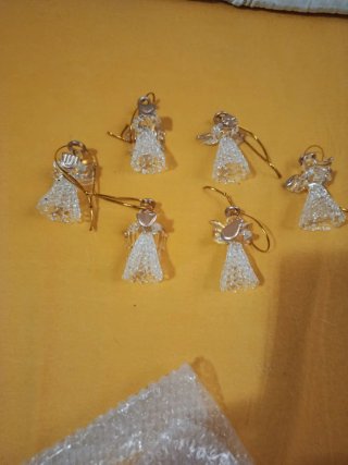 Collezione 5 angeli in cristallo decorativi