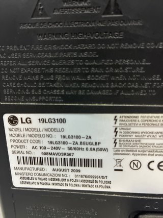 Televisor LG 19LG3100 Negro