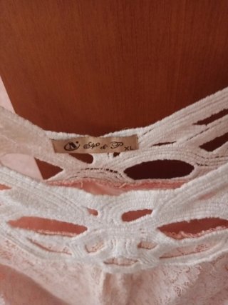 Abito donna pizzo bianco e rosa