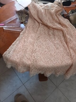 Abito donna pizzo bianco e rosa