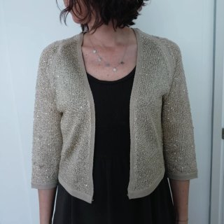 Torera lentejuelas Tintoretto beige/dorada Talla Ú