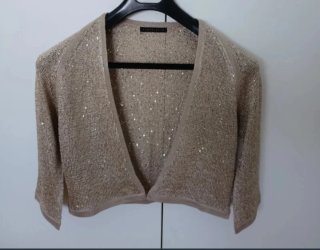 Torera lentejuelas Tintoretto beige/dorada Talla Ú