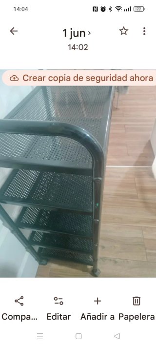 Carrito auxiliar metálico negro