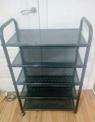 Carrito auxiliar metálico negro