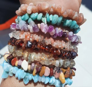 Pulseras Chip Minerales Variados