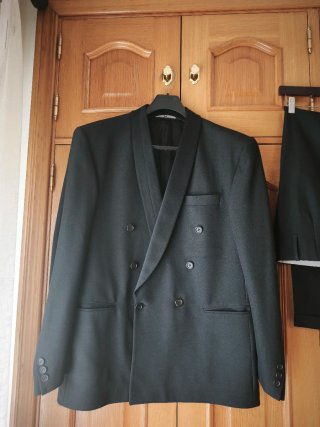 Traje de etiqueta negro Smoking, talla 52, pant44