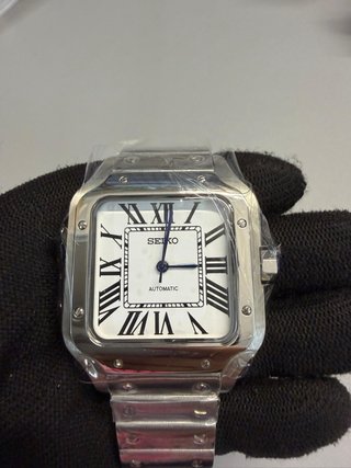 Reloj Seiko Mod Santos Esfera Blanca
