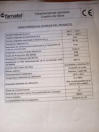 Cuadro Eléctrico Obra