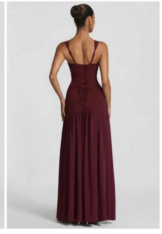 Vestido largo burdeos SAINT talla única