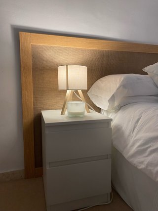 Cabecero Rafia y Madera Beige/Marrón, hecho a mano