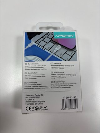 Cable USB-C a Lightning 2m APOKIN 30W