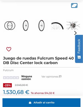 Ruote Fulcrum Speed 40 DB Disc center look carbon