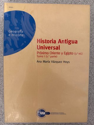Libro de historia antigua tomo 1, 1ª parte UNED
