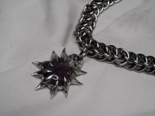 Collar Chainmail Acero Inoxidable Amatista