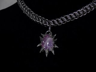 Collar Chainmail Acero Inoxidable Amatista