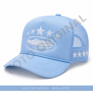 Gorra Trucker Azul Cielo Premium Bordada – Rejilla