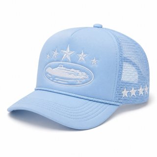 Gorra Trucker Azul Cielo Premium Bordada – Rejilla