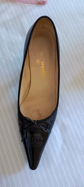 Zapatos Chanel Negros Punta Fina