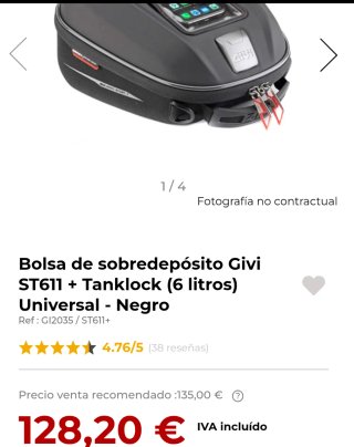 Bolsa depósito Givi 6L Tanlock